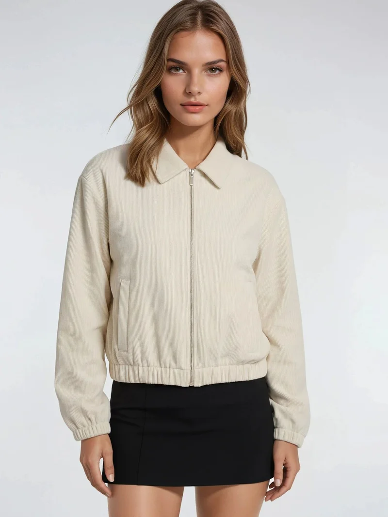 ميكسراي MIXRAY Relaxed Fit Zipper Jacket with Pockets